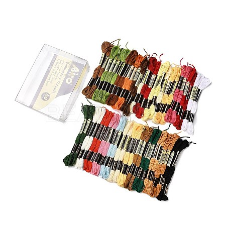 50 Skeins 25 Colors 6-Ply Polyester Embroidery Floss OCOR-K006-B02-1