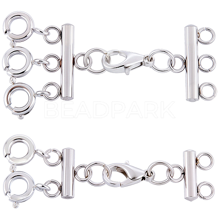 2Pcs 2 Styles 304 Stainless Steel Chain Extender STAS-BBC0008-10P-1