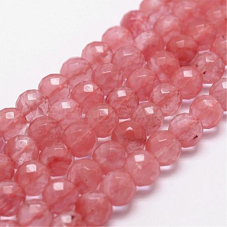 Cherry Quartz Glass Beads Strands G-D840-43-8mm-1