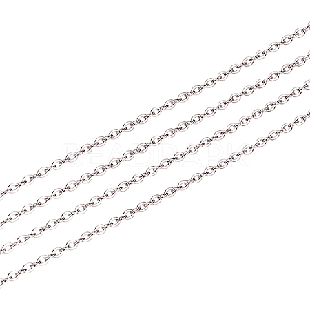Anti-Tarnish Rhodium Plated 925 Sterling Silver Cable Chain STER-WH0011-04P-1