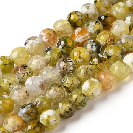 Dyed & Heated Natural Fire Crackle Agate Beads Strands G-P539-C01-01-1