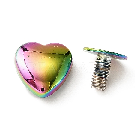 Heart Shape Zinc Alloy Decoration Screwback Stud Rivets FIND-WH0128-64M-1