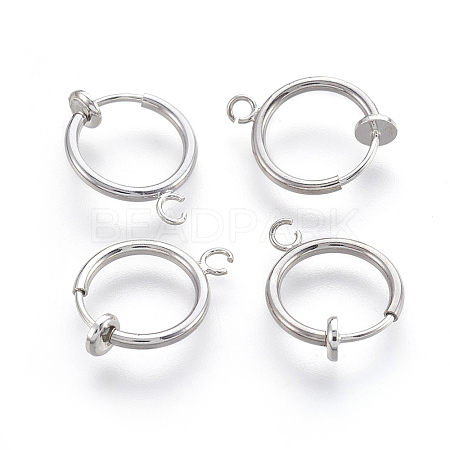 Brass Clip-on Hoop Earrings KK-L169-06P-1