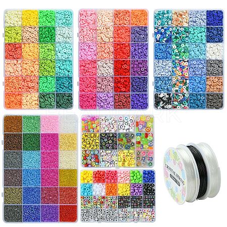 DIY Handmade Polymer Clay & Glass Seed Beads Bracelets Making Kits DIY-YW0011-15-1