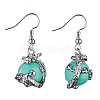 Gemstone Dragon Dangle Earrings EJEW-A092-12P-4