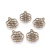 Tibetan Style Flower Alloy Pendants X-TIBEP-R345-38AB-NR-1