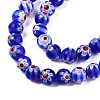 Round Millefiori Glass Beads Strands X-LK-P001-33-3