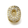 Brass Micro Pave Cubic Zirconia Letter Multi-Strand Links KK-D295-32G-15-1