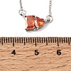 Brass Pave Cubic Zirconia Rectangle and Heart Pendant Cable Chain Necklaces KK-CBAB173-04P-11-5