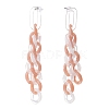 Acrylic Curb Chain Tassel Dangle Stud Earrings for Women EJEW-JE04767-04-4