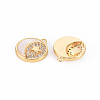 Brass Micro Pave Clear Cubic Zirconia Charms KK-T062-183G-NF-2
