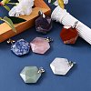 6Pcs 6 Style Natural Mixed Gemstone Pendants G-SZ0001-36-4