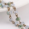 Handmade Faceted Electroplate Glass Bead Chains AJEW-JB00159-03-1