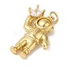 Rack Plating Brass Micro Pave Clear Cubic Zirconia Pendants KK-B092-40G-2
