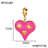 Heart Charms 304 Stainless Steel Enamel Pendants STAS-OY004-09G-3