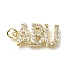 Brass Micro Pave Clear Cubic Zirconia Pendants KK-C262-48G-1