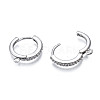 Brass Micro Pave Cubic Zirconia Huggie Hoop Earring Findings KK-T063-013P-NF-4