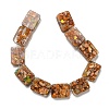 Dyed Natural Imperial Jasper with Resin Beads Strands G-G083-F04-01-2