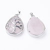 Natural Rose Quartz Pendants G-E421-08P-1