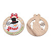 Christmas Theme Single-Sided Printed Wood Big Pendants WOOD-N005-60-2