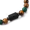 12 Constellations Natural Tiger Eye & Picture Jasper & Agate & Black Onyx Round Beaded Stretch Bracelets for Men Women WGB9E7C-11-3