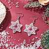 304 Stainless Steel Glass Snowflake Dangle Earrings EJEW-MZ00525-1