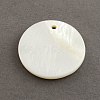 Flat Round Sea Shell Charms SSHEL-R025-8mm-2