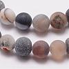 Natural Druzy Geode Agate Bead Strands G-K166-09-8mm-09-3