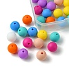 40Pcs 8 Colors Food Grade Eco-Friendly Silicone Focal Beads SIL-FS0001-20-3