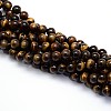 Natural Grade AB Tiger Eye Round Beads Strands X-G-O047-02-6mm-2