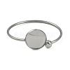 304 Stainless Steel Blank Bangle Bases with Flat Round STAS-Z088-01P-03-2