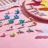 7Pair 7 Style Cute Animal Resin Stud Earrings EJEW-SZ0001-59-2
