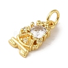 Brass Micro Pave Clear Cubic Zirconia Pendants KK-R162-021B-G-2