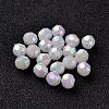 AB Color Plated Eco-Friendly Poly Styrene Acrylic Round Beads TACR-L004-6mm-78-1