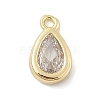 Brass Micro Pave Clear Cubic Zirconia Charms KK-B130-02G-06-1