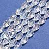 1Strand Electroplate Glass Faceted Teardrop Beads Strands X-EGLA-D015-12x8mm-01-1