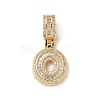 Brass Clear Cubic Zirconia European Dangle Charms LS-KK-R003-01G-00-2