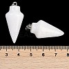 Natural White Jade Gemstone Pointed Pendants G-K384-01P-09-3