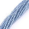 Electroplate Glass Beads Strands X-EGLA-F149-PL-01-2