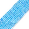Frosted Transparent Glass Beads Strands FGLA-M002-01B-1