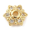Rack Plating Brass Micro Pave Cubic Zirconia Bead Caps KK-M248-10G-1