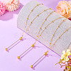 4Pcs Brass Round Ball Cable Chain Necklace Making NJEW-TAC0019-6