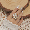 Round Plastic Imitation Pearl Finger Rings XJ9794-2