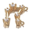 Brass Micro Clear Cubic Zirconia Charms ZIRC-F120-019G-09-3