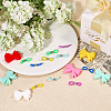 34Pcs 17 Styles Bowknot Food Grade Eco-Friendly Silicone Focal Beads SIL-BC0001-06-5