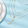Brass Cable & Satellite Chains 3 Layer Necklaces NJEW-JN04499-2