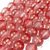 Frosted Transparent Glass Bead Strands GLAA-P065-10mm-06-2