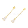 Rack Plating Brass Micro Pave Clear Cubic Zirconia Friction Ear Nut EJEW-I266-04G-1
