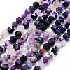 Natural Striped Agate/Banded Agate Beads Strands G-F523-03B-8mm-1