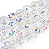 Transparent Electroplate Glass Bead Strands EGLA-TAC0003-04L-1